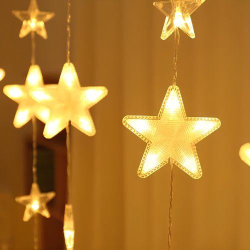 Внутренняя гирлянда штора Звездопад XMAS Теплый белый 3Х1.8 м 120 LED диодов WW новогодняя светодиодная занавес на окно дома 3мх1.8м от сети 220V