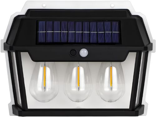 Вуличний настінний світильник Coba Solar Wall Lamp HW 999 - 3W акумуляторний підвісний ліхтар на сонячній батареї з датчиком руху 3 лампи 3 режими