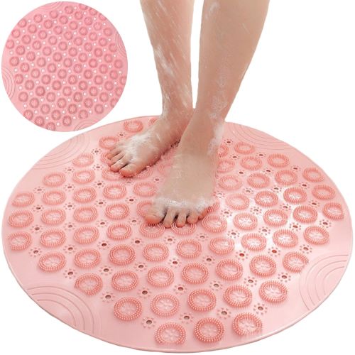 Нековзний килимок для душу Massage Foot Rad 35 см, силіконовий, масажний килимок-щітка для стоп, круглий, гумовий килимок для ванни на присосках