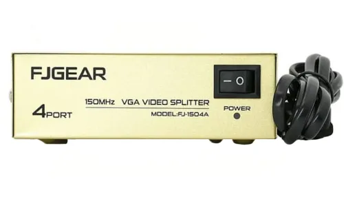 Спліттер VGA KV-FJ1504A Splitter, Комутатор 150MHz 4 Port Чотири порти з адаптером розгалужувач VGA