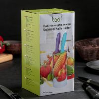 Настільна підставка для ножів 22 см Universal Knife Holder кругла з чорним наповнювачем з поліпропіленового волокна на кухню 110*110*220 мм