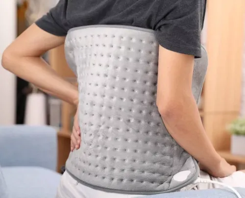 Заспокійлива масажна нагрівальна грілка накидка Massaging Weighted Heating Pad для всього тіла Теплова флісова електрогрілка плед із підігрівом, що заспокоює