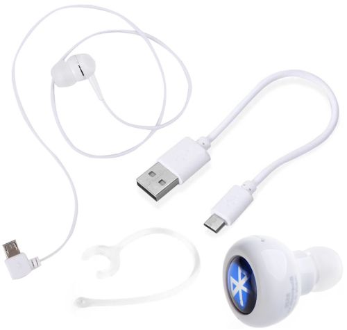 Беспроводной стерео наушник AirBeats Bluetooth mini 4.0 White вакуумная гарнитура с встроенным микрофоном и шумоподавлением для IOS и Android Белый
