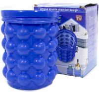 Силіконове відро для заморозки льоду Ice Cube Maker Genie двокамерна форма для виготовлення зберігання льоду, охолодження напоїв в пляшках з кришкою