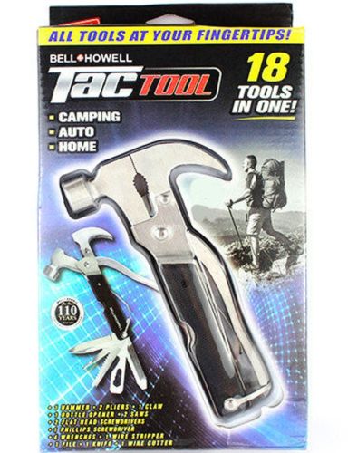 Универсальный складной ключ мультитул молоток - швейцарский нож Bell Howell Tac Tool 18 в 1 плоскогубцы, отвертка пила из нержавеющей стали с чехлом