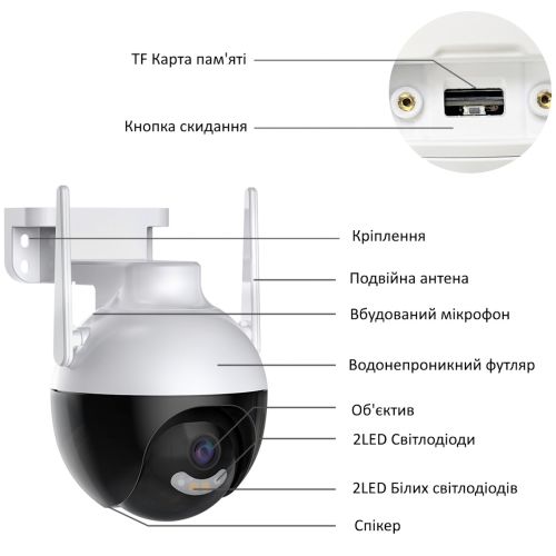 Уличная камера 360 видеонаблюдения 6 МП IP CAMERA Ap Ezviz QF300 поворотная WiFi видеокамера с ночной съемкой и датчиком движения 6 mp и блок питания