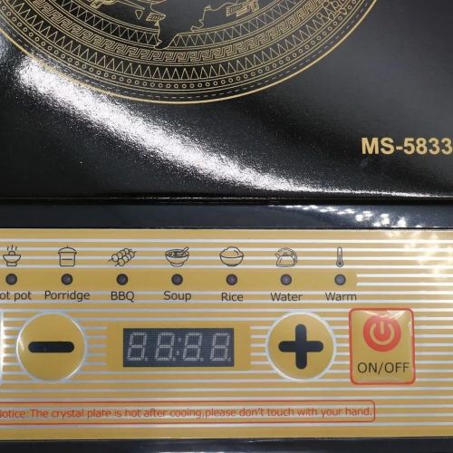 Індукційна сенсорна електроплита Domotec MS-5833 на 1 конфорку 2000W портативна настільна електрична плита з дисплеєм таймером MS5833 Чорна