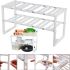 Многофункциональная регулируемая кухонная полка стойка Kitchen Rack 38-70 см для хранения посуды, Раздвижной органайзер под раковину 2 яруса Белая