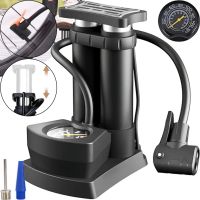 Велосипедний ножний насос Air pump AND S98-2409-Y з ніпелем і манометром, двоциліндровий компресор 160psi для накачування коліс велосипеда і м'ячів