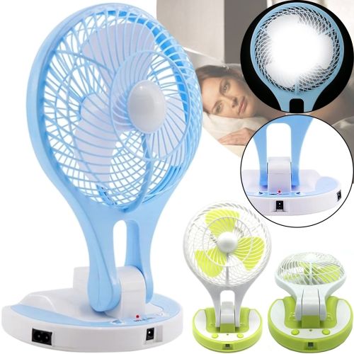 Настільний складаний вентилятор з лампою Handy Mini Fan JR-5580 12V 220V з LED підсвічуванням від акумуляторів 18650 акумуляторний міні-вентилятор