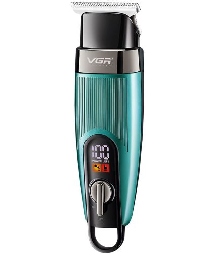 Аккумуляторная машинка для стрижки волос VGR V-975 5W беспроводной мужской триммер для окантовки бороды и усов со сменными насадками и дисплеем USB