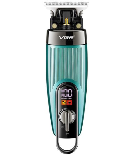 Аккумуляторная машинка для стрижки волос VGR V-975 5W беспроводной мужской триммер для окантовки бороды и усов со сменными насадками и дисплеем USB