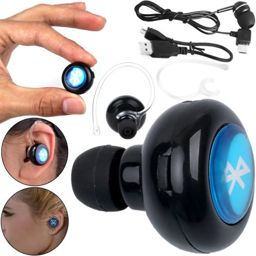 Беспроводные стерео наушники AirBeats Bluetooth mini 4.0 Black вакуумная гарнитура с встроенным микрофоном и шумоподавлением для IOS и Android Черные