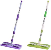 Телескопічна швабра натирач на затискачах Clamp Cloth Mop im - 244 для сухого та вологого прибирання, регульована з насадкою з мікрофібри для підлоги і вікон