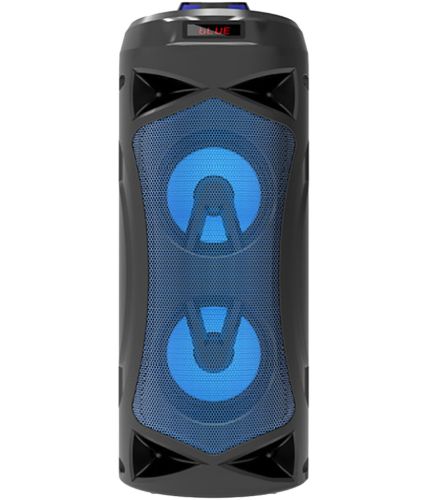 Беспроводная Bluetooth колонка динамик SoonBox S4403 с LED подсветкой 10W и микрофоном, Аккумуляторная блютуз акустика караоке USB SD FM AUX Черная
