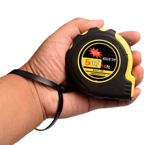 Будівельна вимірювальна рулетка Tape measure Best-65 5м х 16мм з автостопом і зачепом, Рулетка TP - 2401 для вимірювань з нейлоновим покриттям Жовта