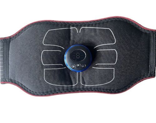 Електричний пояс-стимулятор для черевного преса Abdominal Toning Belt NY-82, масажер міостимулятор W24 для м'язів живота з 6 режимами від USB Чорний