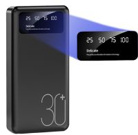 Зарядний пристрій УМБ Power Bank 30000 mAh Martec Delicate 2xUSB з ліхтариком, Портативна батарея повербанк зовнішній акумулятор зарядка для телефону