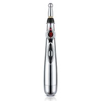 Акупунктурний масажер у формі ручки Massager Pen DF-618, прилад для точкового масажу всього тіла Сірий, електронна акупунктурна ручка для обличчя