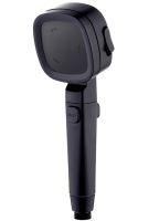 Квадратная насадка высокого давления Water Shower Head RD-3042 4 режима с кнопкой включения для душа, лейка с переключателем и фильтром Черная