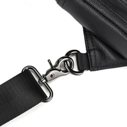 Чоловіча сумка бананка Jasper L99810-b через плече на 2 відділення з USB портом, Нагрудна сумка Джаспер зі штучної шкіри Чорна
