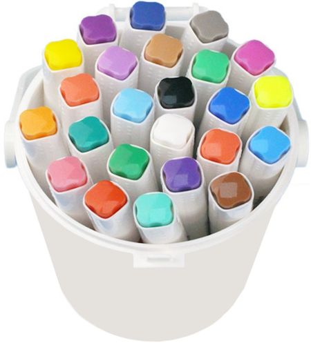 Професійний набір скетч маркерів Creative Acrylic Marker 24 шт для малювання у відрі, акрилові маркери фломастери лінери AND635 - 24 кольори