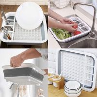 Складна кухонна сушарка для посуду Kitchen Craft Joseph Extend BN-090 розкладна, силіконова сушка для тарілок і кухонних приладів, піддон