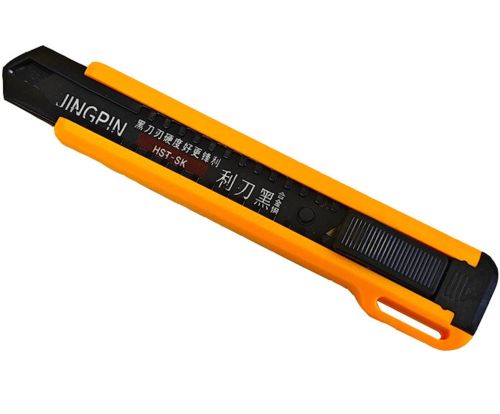 Канцелярский телескопический нож Utility knife Jingpin HST-SK 18мм с выдвижным сегментным лезвием для отделочных работ, Строительный ножик для дома