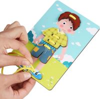 Розвиваючий конструктор Personages Threading Plate MZM15 38 деталей із зображенням персонажів з дерева, Головоломка створення персонажа для дітей