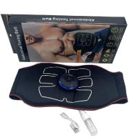 Електричний пояс-стимулятор для черевного преса Abdominal Toning Belt NY-82, масажер міостимулятор W24 для м'язів живота з 6 режимами від USB Чорний