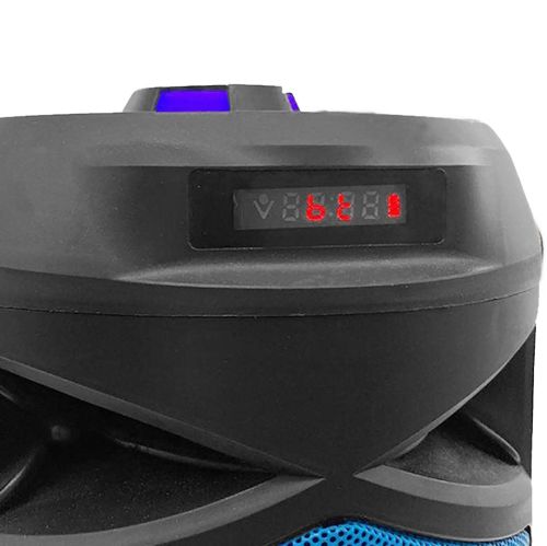 Беспроводная Bluetooth колонка динамик SoonBox S4403 с LED подсветкой 10W и микрофоном, Аккумуляторная блютуз акустика караоке USB SD FM AUX Черная