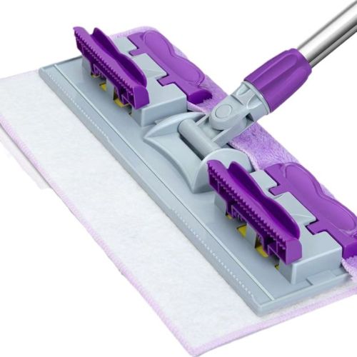 Телескопічна швабра натирач на затискачах Clamp Cloth Mop im - 244 для сухого та вологого прибирання, регульована з насадкою з мікрофібри для підлоги і вікон