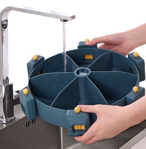 Настінний диспенсер карусель Rotatable Multi-Grain Cans для зберігання круп 6 відділень 360, що обертається органайзер сипучих продуктів з дозатором