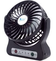 Настільний міні вентилятор Mini Fan XSFS - 01 USB з акумулятором 4.5 W Black, портативний охолоджувач повітря на підставці з Led ліхтариком Чорний
