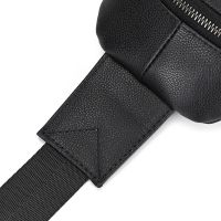 Чоловіча сумка бананка Jasper L99810-b через плече на 2 відділення з USB портом, Нагрудна сумка Джаспер зі штучної шкіри Чорна