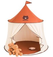 Дитячий намет у вигляді будиночка Bear Play Tent Ведмідь із прапорцем і вікном, Ігровий намет Ведмедик 110x110x130 см для дому та вулиці з сумкою для дітей