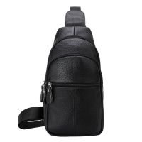 Чоловіча сумка бананка Jasper L99810-b через плече на 2 відділення з USB портом, Нагрудна сумка Джаспер зі штучної шкіри Чорна