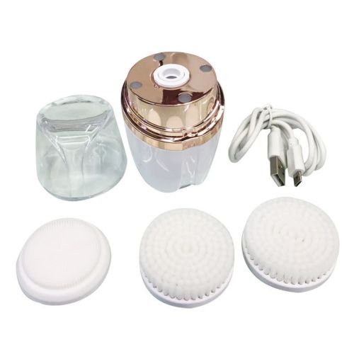 Аккумуляторная массажная щетка 3 в 1 Sonic Facial Cleansing Drush With LT-606 для лица с насадками, Профессиональная электрическая щетка для умывания