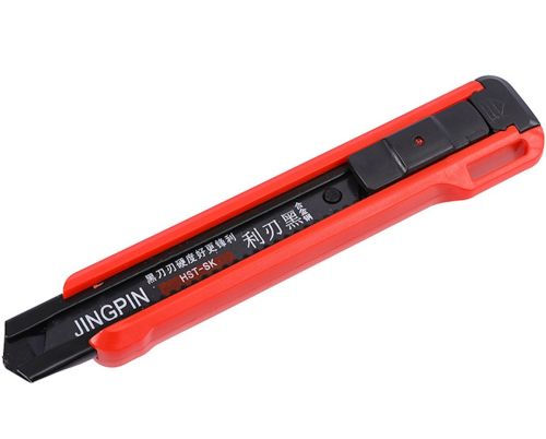 Канцелярский телескопический нож Utility knife Jingpin HST-SK 18мм с выдвижным сегментным лезвием для отделочных работ, Строительный ножик для дома