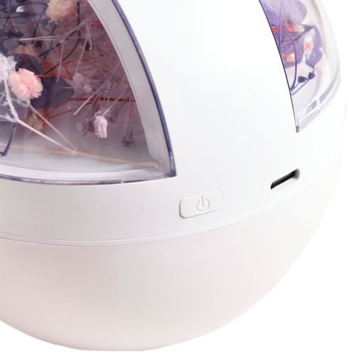 Акумуляторний зволожувач повітря Poke Ball Flower Humidifier OFAN-505 з квітами і LED підсвічуванням, Настільний аромадифузор нічник 220мл від USB