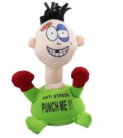 М'яка іграшка антистрес Stress-Max Punch Me 02 вдар мене зі звуком, лялька для биття на присосках зі звуковими ефектами 20 см