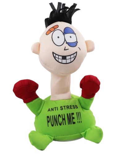 М'яка іграшка антистрес Stress-Max Punch Me 02 вдар мене зі звуком, лялька для биття на присосках зі звуковими ефектами 20 см