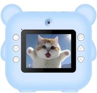 Дитячий фотоапарат з миттєвою печаткою Print Camera Y61 Ведмежа, Цифрова акумуляторна камера принтер для фото і відео з термопапером Y600-1