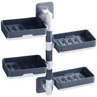 Настінна обертається мильниця Rotary Drawer Type Soap Box Полиця-мильниця на 3 яруси, полиця для мила, тримач органайзер у ванну кімнату Soar