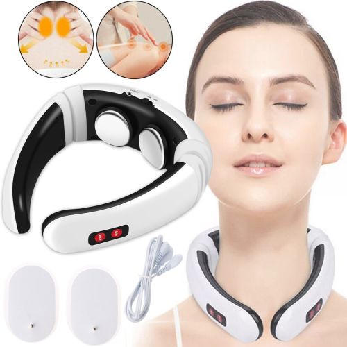 Електричний масажер для шиї Neck Massager HX-5880 імпульсний міостимулятор для тіла, електростимулятор для шийного відділу 3 режими на акумуляторі