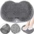 Силіконовий масажний килимок Чистюля щітка Shower Foot Scrubber Mat Ly - 379 Grey для спини і ніг на присосках, Настінна нековзна мочалка для душу сіра