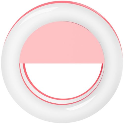 Світлодіодне LED селфи кільце Selfie Ring Light XL-191 8.5 см світлове підсвічування для фото лампа на телефон Android IOS блакитне, Рожеве, Чорне