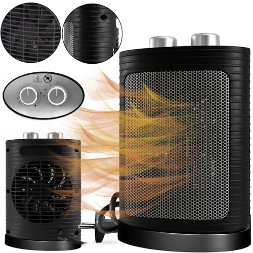Електричний настільний тепловентилятор Domotec Heater MS - 5905 підлоговий обігрівач з вентиляцією для будинку на 15 кв. м 1500W дуйка на 3 режими 
