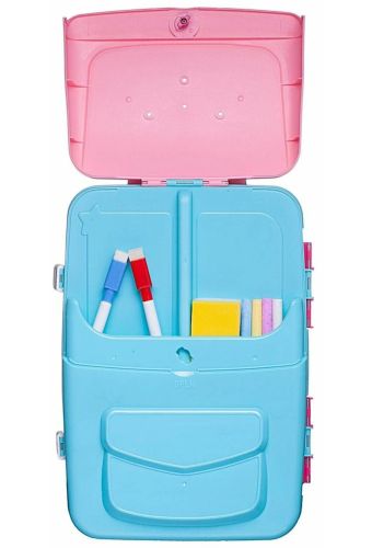 Навчальний набір для малювання Painting Backpack 628 - 113a 3 в 1 дошка для творчості в рюкзаку, розвиваючий дитячий комплект юного художника Рожевий