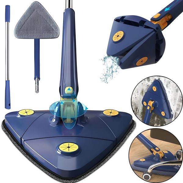 Трикутна телескопічна швабра для сухого та вологого прибирання Multi function MOP MA-89 регульована з віджимом 360 градусів для всіх поверхонь